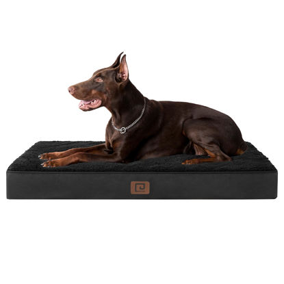 Picture of EHEYCIGA Orthopedic XXL Dog Beds for Jumbo Dogs with Removable Washable Cover for Crate, Black, 47x29