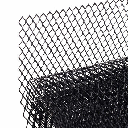 Picture of AggAuto Universal 40"x13" Car Grill Mesh - Aluminum Alloy Automotive Grille Insert Bumper 6x12mm Hexagon Hole, One of the Most Multifunctional Shape Grids 100x33cm Black