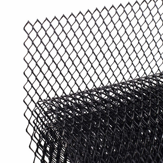 Picture of AggAuto Universal 40"x13" Car Grill Mesh - Aluminum Alloy Automotive Grille Insert Bumper 6x12mm Hexagon Hole, One of the Most Multifunctional Shape Grids 100x33cm Black