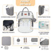 Picture of ROSEGIN Baby Diaper Bag Backpack with Changing Pad, Pacifier Case, for Boy Girl Toddler - Large, Stylish, Waterproof Travel Diaper Bag for Mom - Gray/White