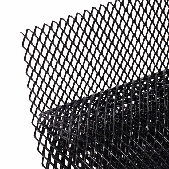 Picture of AggAuto Universal 40"x13" Car Grill Mesh - Aluminum Alloy Automotive Grille Insert Bumper 8x16mm Rhombic Hole, One of the Most Multifunctional Shape Grids 100x33cm Black