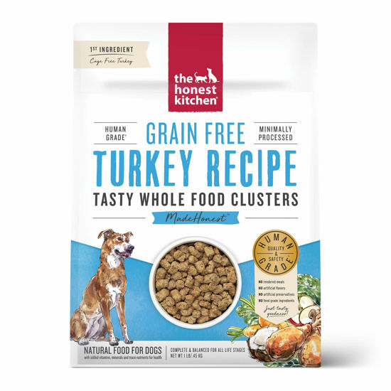 Picture of The Honest Kitchen Whole Food Clusters Grain Free Turkey Dry Dog Food, 1 lb Trial Pouch