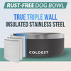 Picture of Coldest Dog Bowl - Anti Rust Metal & Non Slip Dog Bowls Large, Spill Proof Heavy Duty 3 Layers Insulated Dog Bowl - Food and Water Bowl for Dogs, Cats & Pets, Dishwasher Safe (100 oz, Stealth Black)