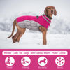 Picture of FUAMEY Dog Coat, X-Large, Pink, Faux Fur, Turtle Neck, Zipper, Water Resistant, Reflective, Windproof, Fitted for Large Breeds
