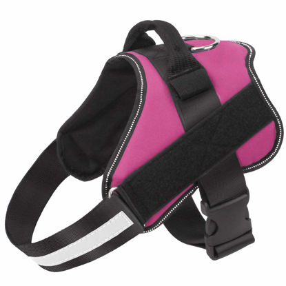 Picture of Bolux Dog Harness, No-Pull Reflective Dog Vest, Breathable Adjustable Pet Harness with Handle for Outdoor Walking - No More Pulling, Tugging or Choking (Rose red, S)
