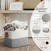 Picture of Goodpick Woven Storage Basket, Cotton Rope Basket with Handles, Toy Baskets Storage Kids, Blanket Basket for Living Room, Bedroom, Gray and White, 18 x 14 x 12 Inches