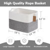 Picture of Goodpick Woven Storage Basket, Cotton Rope Basket with Handles, Toy Baskets Storage Kids, Blanket Basket for Living Room, Bedroom, Gray and White, 18 x 14 x 12 Inches