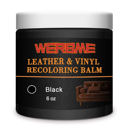 Picture of WERBME Leather Recoloring Balm, Black Leather Color Restorer, Leather Dye, Leather Couch Paint-Repair Leather Color on Faded & Scratche, for Restore Couches, Car Seats, Clothing, Shoes