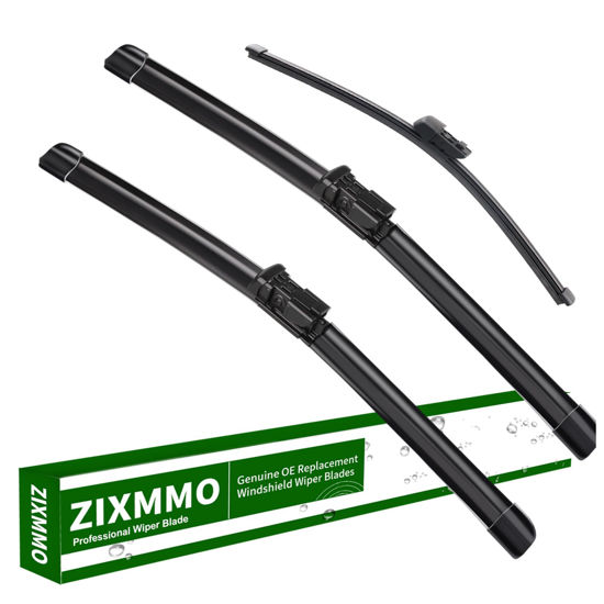 Picture of 3 Factory Wiper Blades Replacement for Volkswagen Golf 2015-2021/Volkswagen e-Golf 2015-2020/Volkswagen GTI 2015-2021 Original Equipment Windshield Wiper Blades Set - 26"/18"/11" (Set of 3) Top Lock