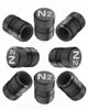 Picture of Tire Valve Stem Caps - Tire Air Caps Cover 8 Pack N2 Nitrogen Logo Corrosion Resistant Premium Alloy Universal for Car Truck Motorcycle Bike-Black