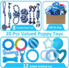 Picture of Beiker 20 Pack Puppy Chew Toys - Blue Dog Teething Toys for Puppies, Puppy Toys Teething Rings and Durable Ropes, Blue Rubber Toy Bundle for Small Dogs, Cute Interactive Dog Balls for Small Breed