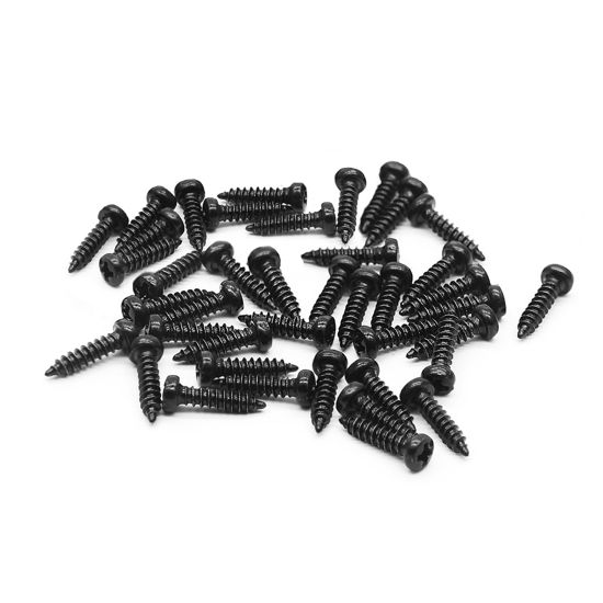Picture of SAPHUE 50pcs Acoustic Electric Guitar Tuning Pegs Screws,Bass Guitar Machine Heads Mounting Screws for Electric/Acoustic Guitar Bass (Black, 2 * 11mm)