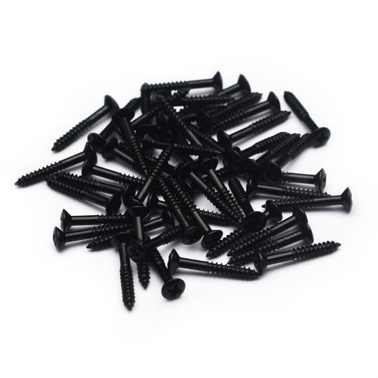 Picture of SAPHUE Electric Guitar Bass Humbucker Pickup Ring Mounting Screws,50pcs Pickup Frame Surround Screws Compatible Whith Gibson LES Paul/SG/ES Guitar(2.5 * 18mm,Black)