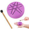 Picture of EASTROCK Mini Steel Tongue Drum for Kids 3 Inch 6 Notes Percussion Instrument Handpan Drum C Key with Mallets,Music Book (Purple)