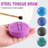 Picture of EASTROCK Mini Steel Tongue Drum for Kids 3 Inch 6 Notes Percussion Instrument Handpan Drum C Key with Mallets,Music Book (Purple)