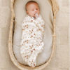 Picture of Konssy 2 Pack Muslin Swaddle Blankets for Baby Boys Girls, Receiving Blanket Large 47 x 47 inches, Soft Breathable Muslin Baby Blanket for Unisex Newborn(Chestnut, Posy)