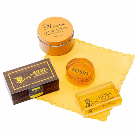 Picture of Fansjoy Violin Rosin 2 Pack, Natural Rosin with Case, Light Low Dust Rosin for Violin Viola and Cello Bows