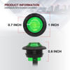 Picture of TMH (Pack of 20 3/4 Inch Round Green & Red LED Indicator Clearance Lamp Side Marker Light with Rubber for Trailer Truck Lorry Pickup 12V DC Flush Mount 3LED