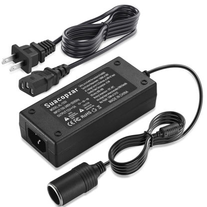 Picture of Suacopzar 12V 5A Car Power Adapter Female Car Cigarette Lighter Socket, AC 100-240V to DC 12V 5A 60W Power Supply Adapter AC/DC Converter Transformer for Car Air Fan MP3 Player