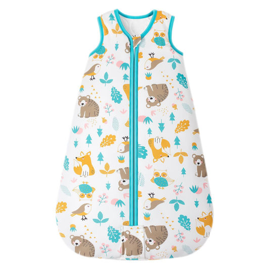 Picture of Mosebears Sleep Sack Baby Winter Wearable Blanket with 2-Way Zipper,2.5 TOG Cotton Sleep Sack Unisex (Animal World, 0-6 Months)
