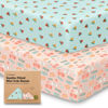 Picture of 2-Pack Mini Crib Sheets Fitted, Pack and Play Sheets - Organic Cotton Pack N Play Sheets for Pack and Play Mattress, Playard Baby Crib Sheets, Jersey Crib Sheets Neutral for Boys,Girls (Beach Day)