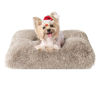Picture of EHEYCIGA Fluffy Dog Crate Bed for Small Dogs, Plush Faux Fur Dog Crate Pad, Calming Anti Anxiety Small Dog Bed for Crate, Washable Soft Warm Dog Crate Mat with Non-Slip Bottom, Taupe