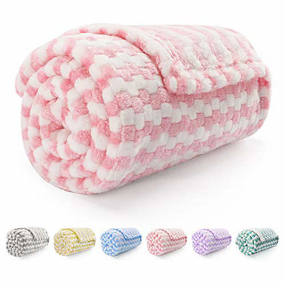 Picture of Baby Blanket Flannel, Cozy Throw Blankets for Newborn Infant and Toddler, Super Soft and Warm Receiving Baby Blanket for Crib Stroller(Grid Pink 2532")