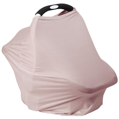 Picture of Breathable Car Seat Cover for Babies - Multi-Purpose Soft Rayon Nursing Cover for Breastfeeding, High Stretchy Infant Carseat Canopy, Stroller Cover (Smooth Rayon, Warm Natural)