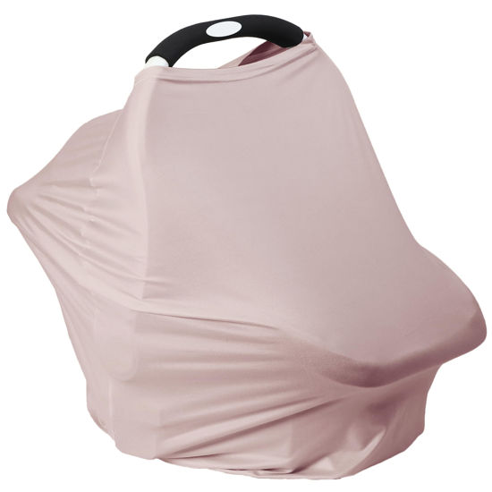 Picture of Breathable Car Seat Cover for Babies - Multi-Purpose Soft Rayon Nursing Cover for Breastfeeding, High Stretchy Infant Carseat Canopy, Stroller Cover (Smooth Rayon, Warm Natural)