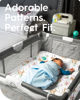 Picture of TotBasic Mini Crib Sheets 24x38, Ultra Soft Pack N Play Sheets Fitted Boy Girl, Neutral Pack and Play Mattress Sheets, Premium Jersey Knit Portable Crib Sheets Hypoallergenic, Forest Bear & Deer