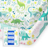 Picture of TotBasic Dinosaur Pack N Play Sheets Fitted, Ultra Soft Mini Crib Sheets for Boy, Premium Jersey Knit Pack and Play Sheets, Stretchy Neutral Play Yard Sheets for Pack and Play Mattress, 2 Pack