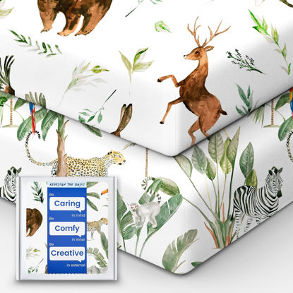 Picture of TotBasic Premium Soft Crib Sheets for Boys, Ultra Breathable Crib Fitted Sheet, Super Stretchy Baby Bed Sheets 28''x52''x9'' Extra Deep Pocket