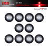 Picture of TMH 10 Pcs 3/4 Inch Clear Lens Red 3 LED Mini Round Clearance Side Marker Indicator Lights with Rubber for Pickup Truck Trailer 12V DC Waterproof
