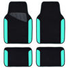 Picture of CAR PASS Waterproof Universal Fit Car Floor Mats, Teal Car Mats Fit for SUV,Vans,sedans, Trucks,Set of 4pcs Car Carpet for Women(Black with Mint)