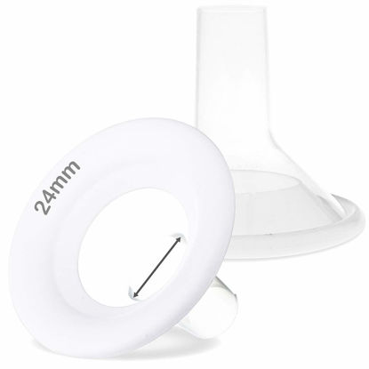 Picture of Nenesupply 24mm Soft Flange Compatible with Medela Breast Pump Parts Replace 24mm Flange for Medela Accessories Compatible with Pump in Style Parts Symphony Swing Harmony Pump and Personalfit Flex