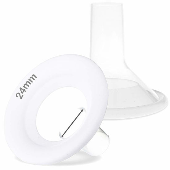 Picture of Nenesupply 24mm Soft Flange Compatible with Medela Breast Pump Parts Replace 24mm Flange for Medela Accessories Compatible with Pump in Style Parts Symphony Swing Harmony Pump and Personalfit Flex
