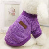 Picture of Idepet Pet Dog Classic Knitwear Sweater, Fleece Coat for Small,Medium Dog,Warm Pet Dog Cat Clothes Puppy Customes (XL, Purple)
