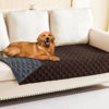 Picture of Smiry Waterproof Dog Blanket, Reversible Dog Bed Cover Pet Blanket, Soft Couch Cover for Dogs Washable, Bed Couch Sofa Furniture Protector for Puppy Cat Kids (30"x70", Chocolate/Dark Grey)