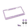 Picture of Bling Car License Plate Frame, Sparkly Rhinestone Stainless Steel License Plate Cover/Holder, Universal for Most Cars, SUVs, Vehicles with Screw Set, Auto Accessories for Women (Purple)