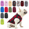 Picture of BEAUTYZOO Small Dog Sweater Fleece Vest Winter Jacket, D-Ring Leash Attachment for XS S Puppy Medium Sized Breeds Dogs, Cold Weather Dog Clothes Windproof Keep Warm, Christmas Red Plaid S