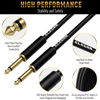 Picture of Guitar Cable 100 Feet -Straight to Straight Instrument Cable-Gold Plated-1/4 Inch TS Professional Electric Bass Guitar Cord Amp Cable 6.35mm Male PVC Jacket with 6 Guitar Picks+5 Ties