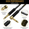 Picture of Guitar Cable 10 Feet/2 Pack-Right Angle+Straight to Straight Instrument Cable-Gold Plated Nylon Braided-90 Degree 1/4 Inch TS Electric Bass Guitar Cord Amp Cable 6.35mm Male with 6 Guitar Picks+5 Ties