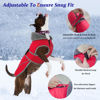 Picture of Dogcheer Dog Coat, Christmas Dog Jacket Waterproof Dog Winter Coat for Cold Weather, Reflective Dog Winter Jacket Warm Turtleneck Dog Snow Jacket Fleece Sweater for Small Medium Large Dogs -Red,XL