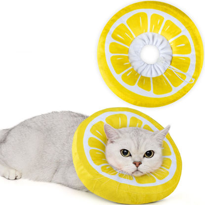 Picture of ANWA Adjustable Cat Cone Collar Soft, Cute Cat Recovery Collar, Cat Cones After Surgery for Kittens