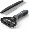 Picture of Docrok Pet Grooming Brush and Metal Comb Combo, Cat Brush Dog Brush for Shedding, Undercoat Rake for Dogs Grooming, Dematting Deshedding Brush Dogs Shedding Tool for Long matted Haired Pets, Gray