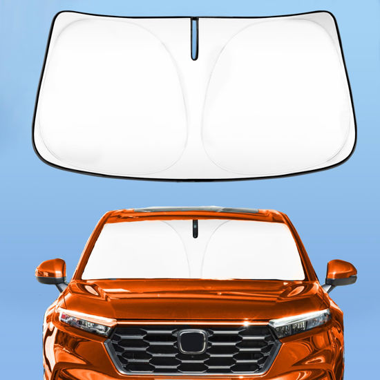 Picture of Car Windshield Sun Shade for Honda CRV 2023 2024 2025, 4-Layer Front Window Shade Cover Protector Custom Fit CR-V SUV Accessories Sun Visor Screen 240T Retractable Sunshade Blocks UV Rays