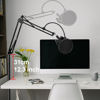Picture of Mic Stand Floor Boom Arm for Blue Yeti, Nano, Snowball, HyperX QuadCast, Shure SM7B MV7, Fifine K688 and More Mic, Floor Microphone Stand with 3/8" to 5/8" 1/4" Screw, Pop Filter Mic Clip Cable Ties