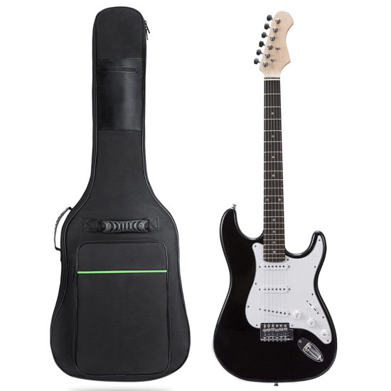 Picture of Muscab 39 Inch Electric Guitar Bag 7mm Padding Waterproof Electric Guitar Case, Electric Guitar Gig Bag Backpack with Neck Strap and Pockets, Black