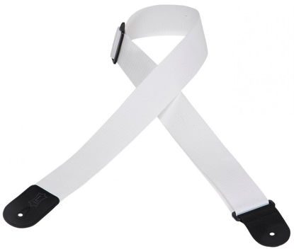 Picture of Levy's Leathers 2" Polypropylene Guitar Strap with Genuine Leather Ends and Tri-glide Adjustment; White (M8POLY-WHT)
