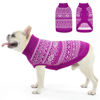 Picture of HOMIMP Dog Sweater Argyle - Warm Sweater Winter Clothes Puppy Soft Coat, Ugly Dog Sweater for Small Medium and Large Dogs, Pet Clothing Boy Girl, Purple SM